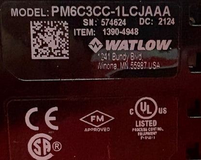 WATLOW PM6C3CC-1LCJAAA EZ-ZONE® コントローラー PM コントロール 1390-4948