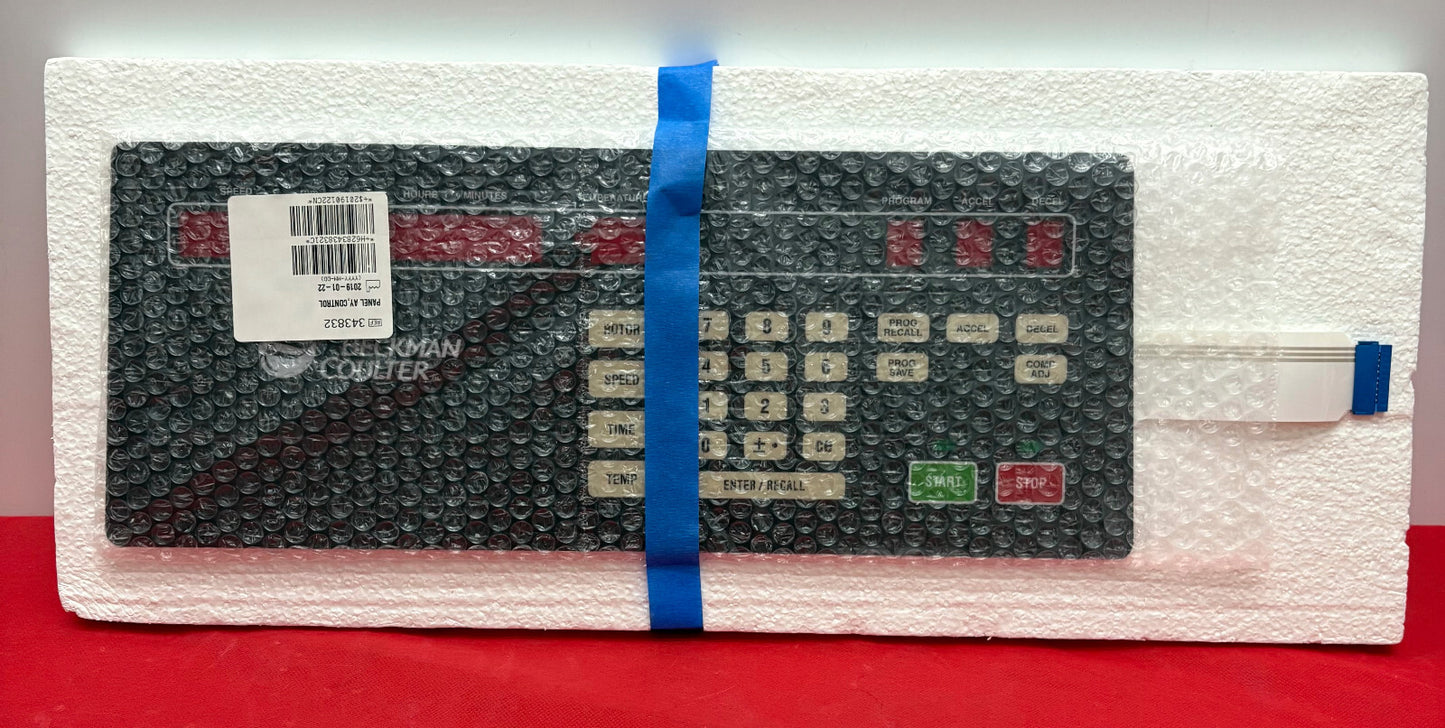 BECKMAN COULTER 343832 TOUCH PANEL AY CONTROL REPLACEMENT KEYPAD FOR J6M & J2M