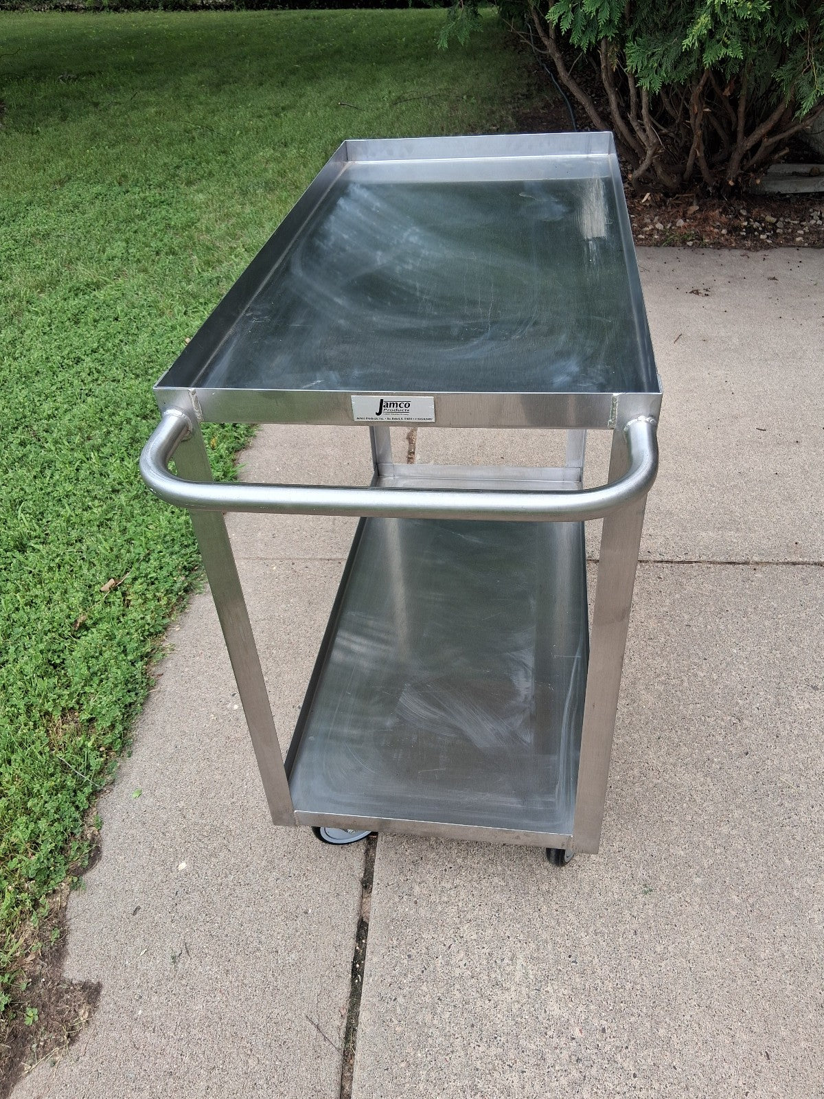 Jamco Stainless Steel Cart 18" x 36"  2 Shelf With Lips Casters Utility Cart