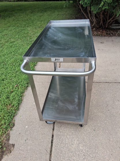 Jamco Stainless Steel Cart 18" x 36"  2 Shelf With Lips Casters Utility Cart