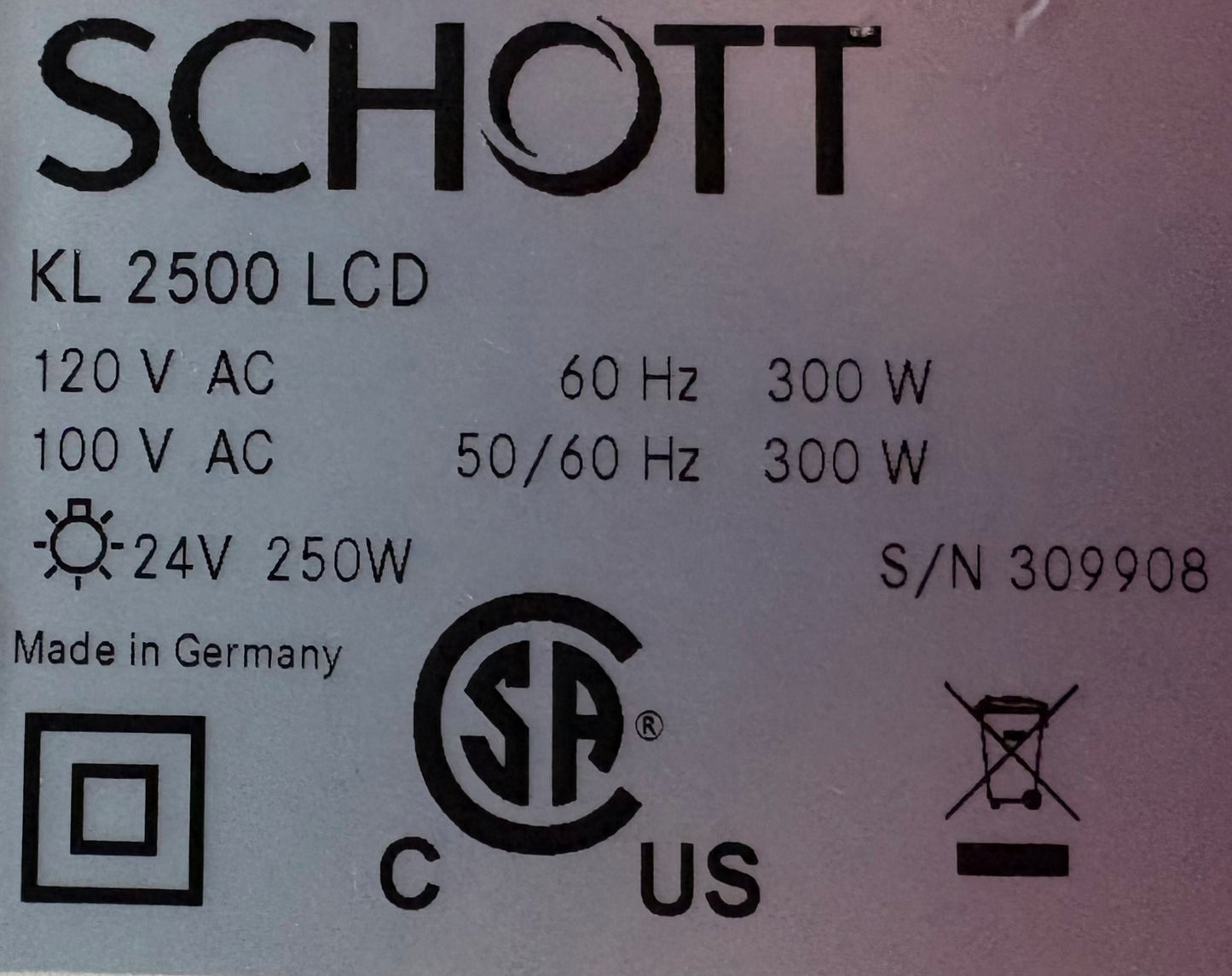 SCHOTT LEICA KL2500 LCD LIGHT SOURCE w/ NO BRAND RING-LIGHT FOR MICROSCOPE
