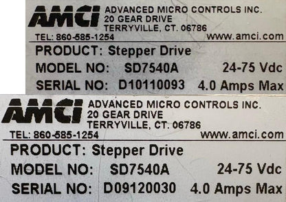 ADVANCED MICRO CONTROLS AMCI SD7540A STEPPER DRIVE - 1 LOT QTY 2