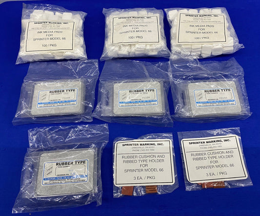 MARCADO SPRINTER - ALMOHADILLAS, COJÍN DE GOMA, TIPO DE GOMA F010X Y F08 1 LOTE DE ARTÍCULOS VARIOS