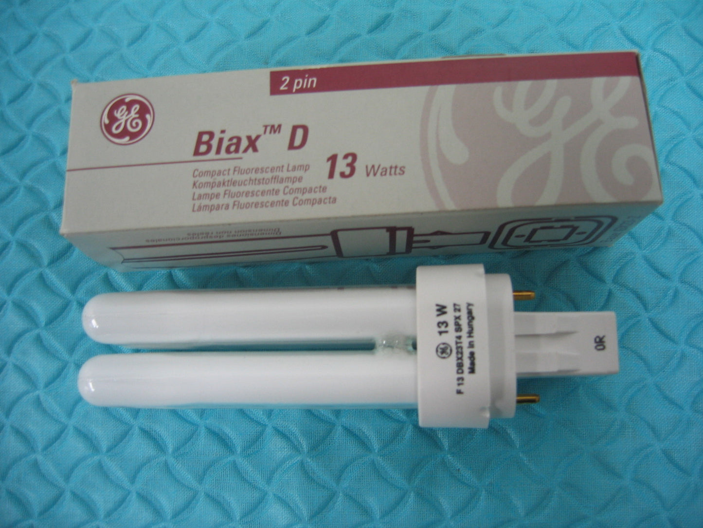 GE BIAX D 13 WATT BASIS GX23-2 2 PIN F13DBX23TH / SPX27 FLUORESCENTIELAMP