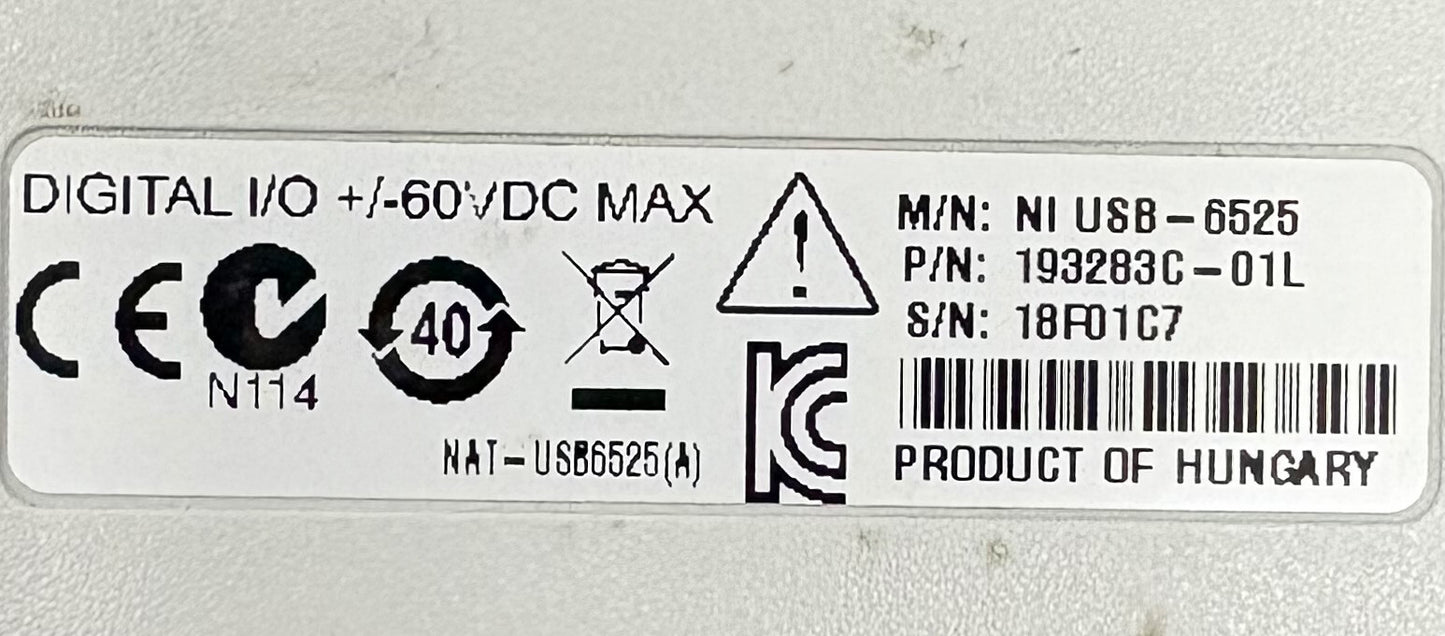 PIÈCES/RÉPARATION DE PÉRIPHÉRIQUE D'E/S NUMÉRIQUE NATIONAL INSTRUMENTS NI USB-6525 P/N 193283C-01L 