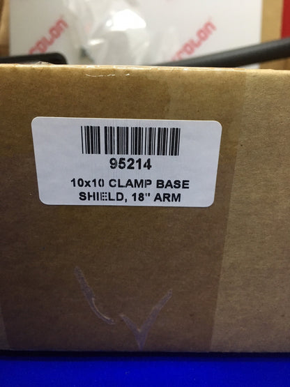 95214 18" ARM FLEXIBLE SAFETY SHIELD C-CLAMP W/ FLAT SAFETY SHIELD 10X10