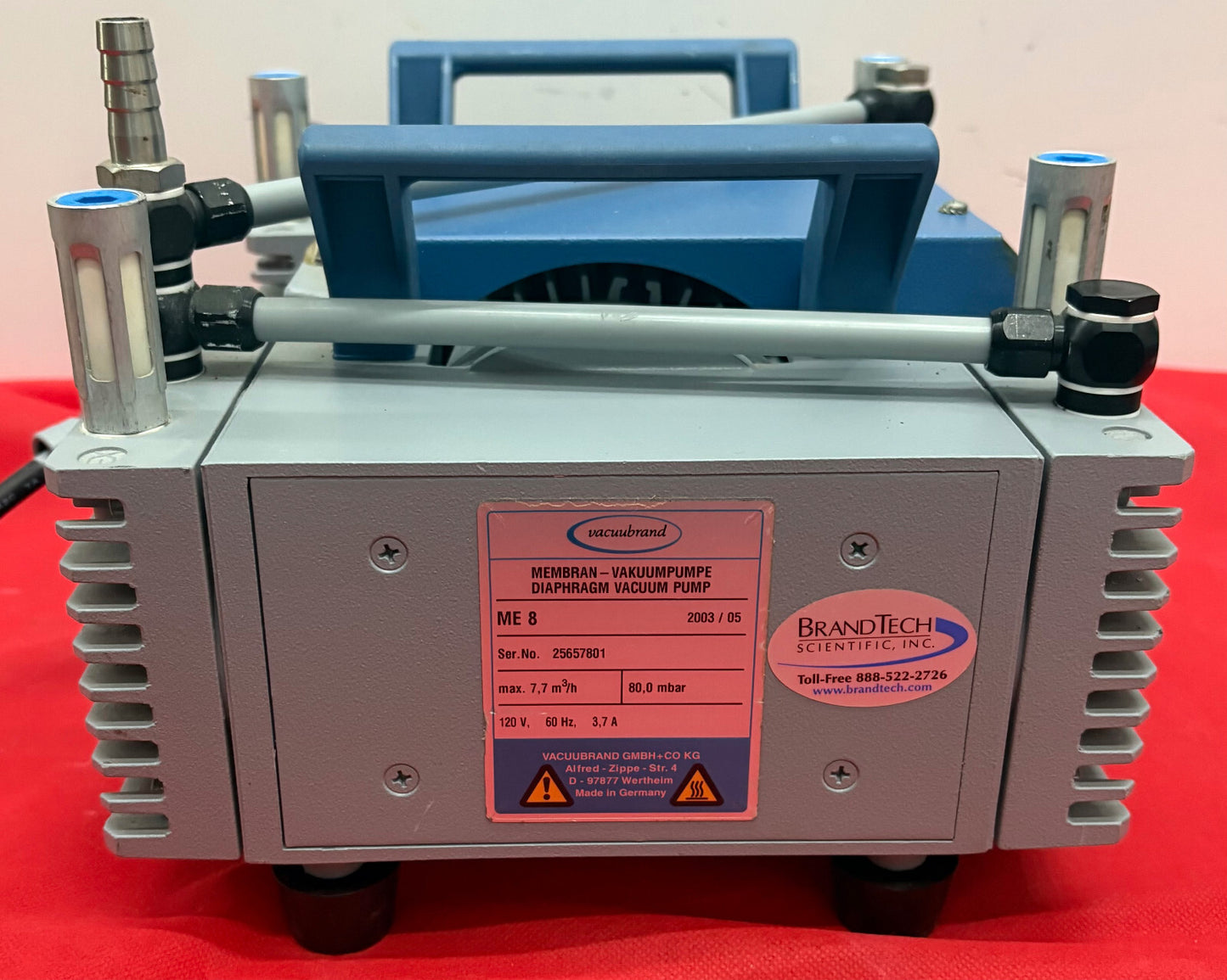 ABM GREIFFENBERGER VACUUBRAND ME 8 DIAPHRAGM VACUUM PUMP 4EKGF63DX-4