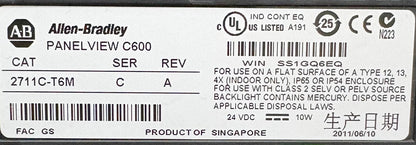 Allen-Bradley / Allen Bradley / AB PANELVIEW C600 2711C-T6M SER.C REV A SCREEN