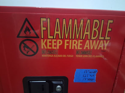 Uline H-2569M-R Flammable Safety Cabinet 4 Gal Countertop Manual Door Red No Key