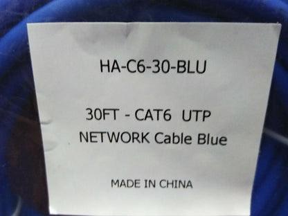 QTY 3 - HA-C6-30-BLU 30FT-CAT6 UPT CAVO DI RETE BLU