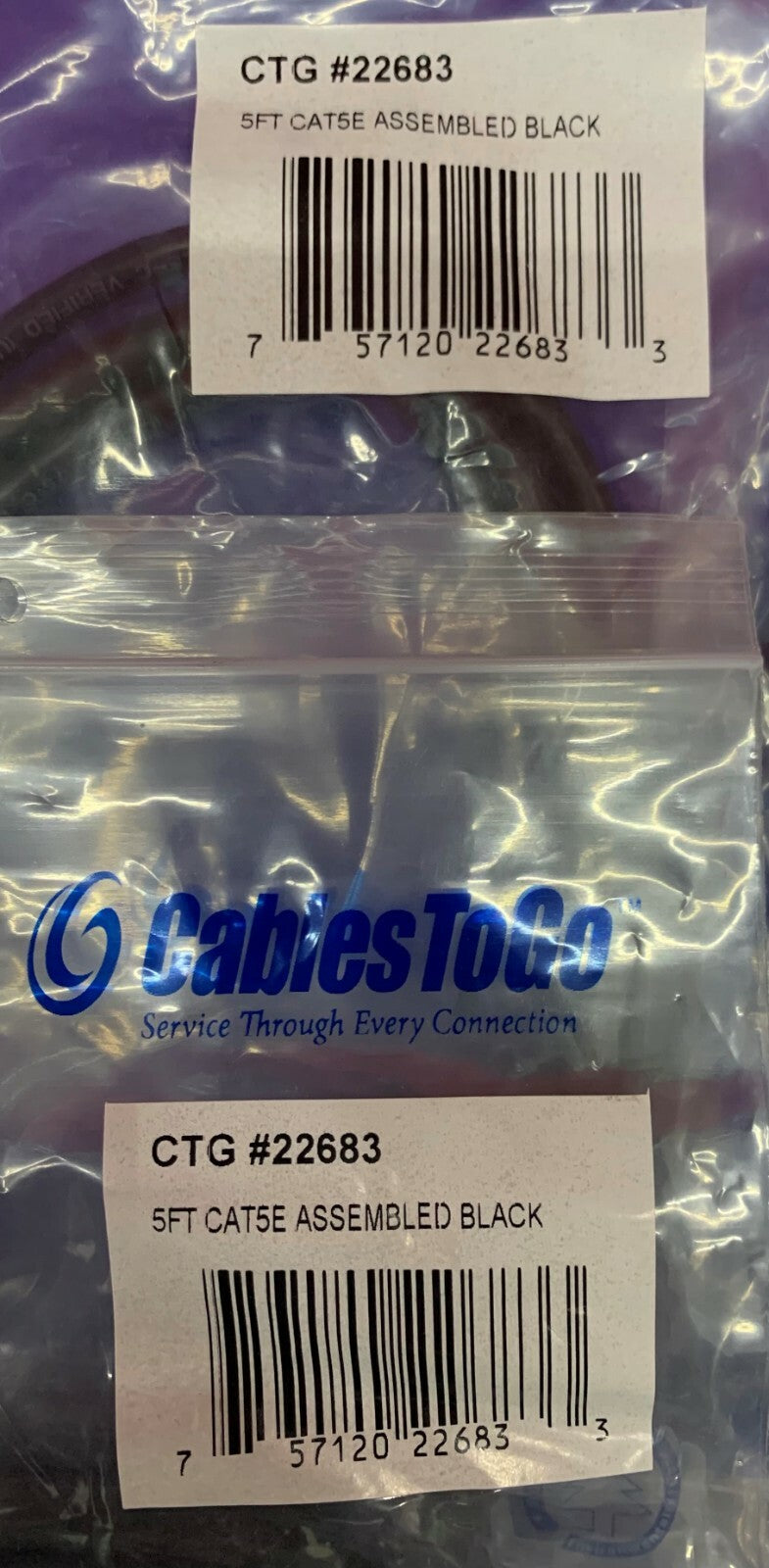 1 lote de 6 unidades - Cables To Go C2G 22683 Cable de conexión de red Ethernet Cat5e de 5 pies 