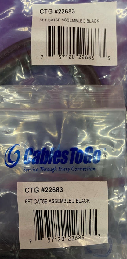 1 lote de 6 unidades - Cables To Go C2G 22683 Cable de conexión de red Ethernet Cat5e de 5 pies 