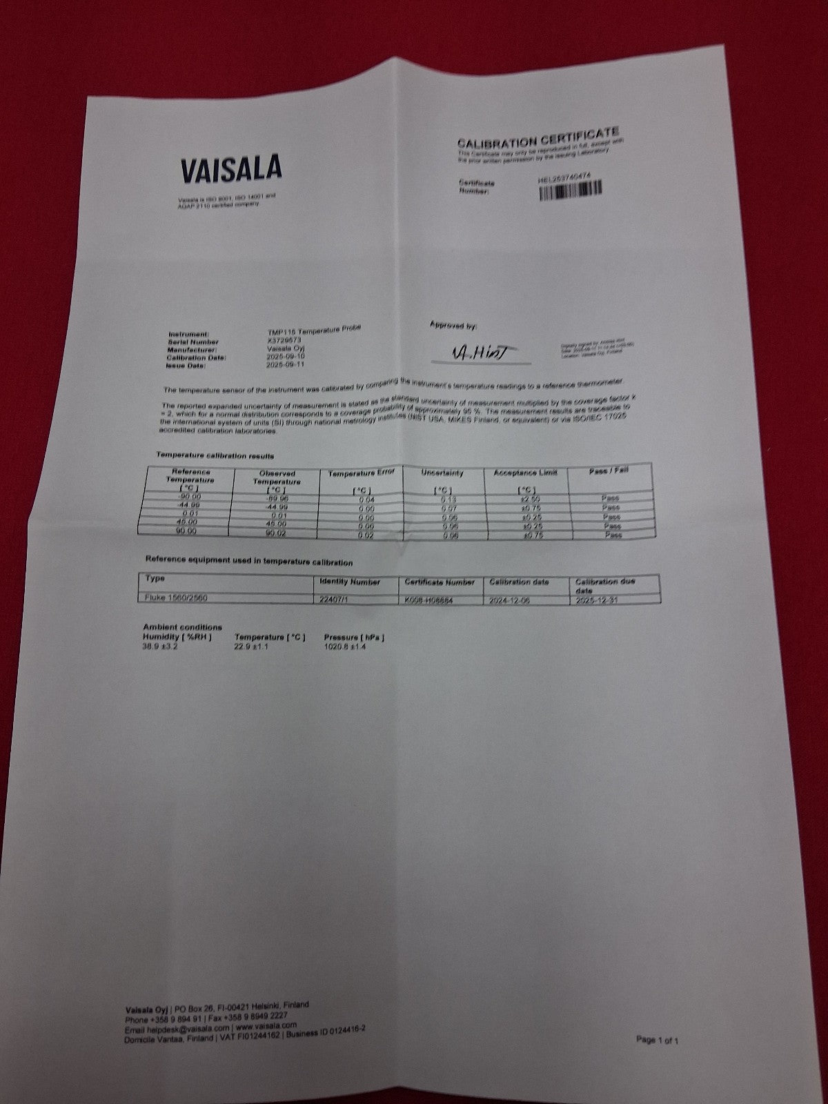 VAISALA TMP115 TEMPERATURE PROBE 3M 240N TMP115TCSUB3 NEW OPEN BOX