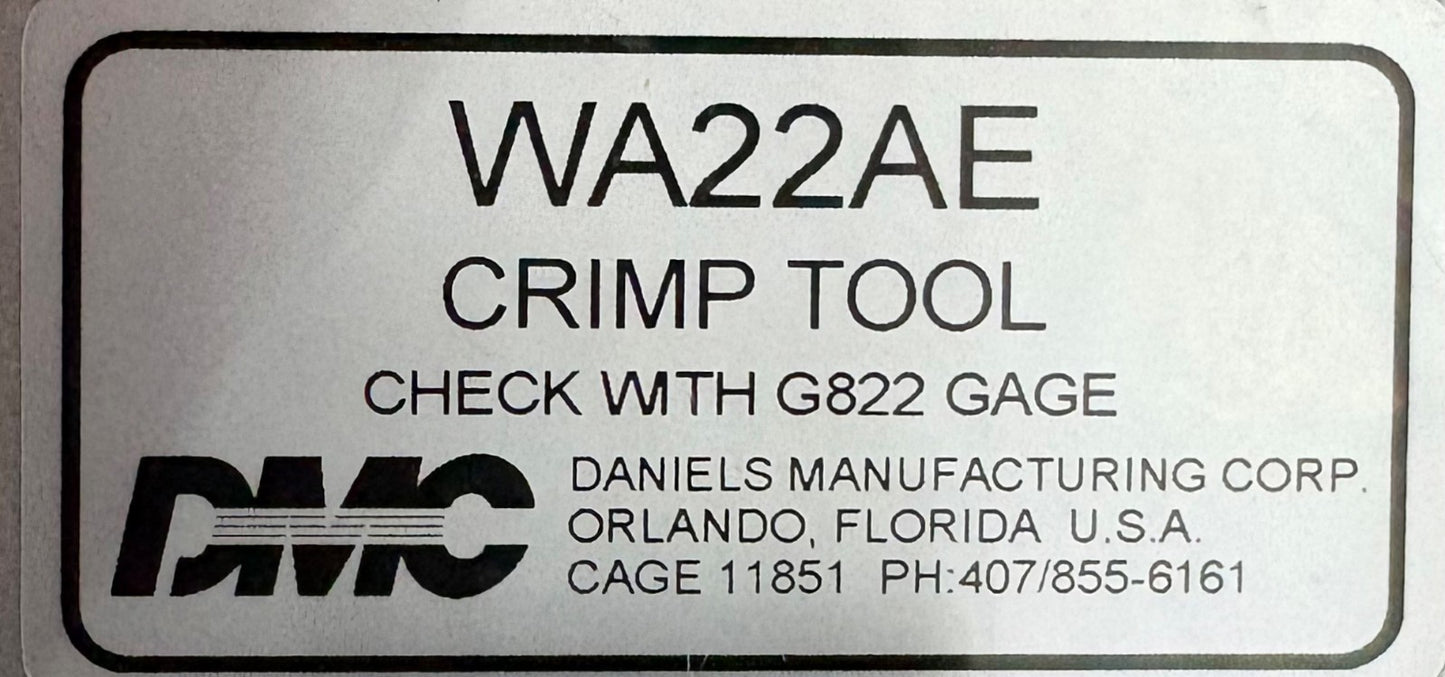 DMC DANIELS MFG WA22AE CRIMP TOOL 80-120 PSI