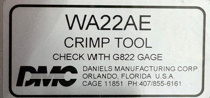 DMC DANIELS MFG WA22AE CRIMP TOOL 80-120 PSI