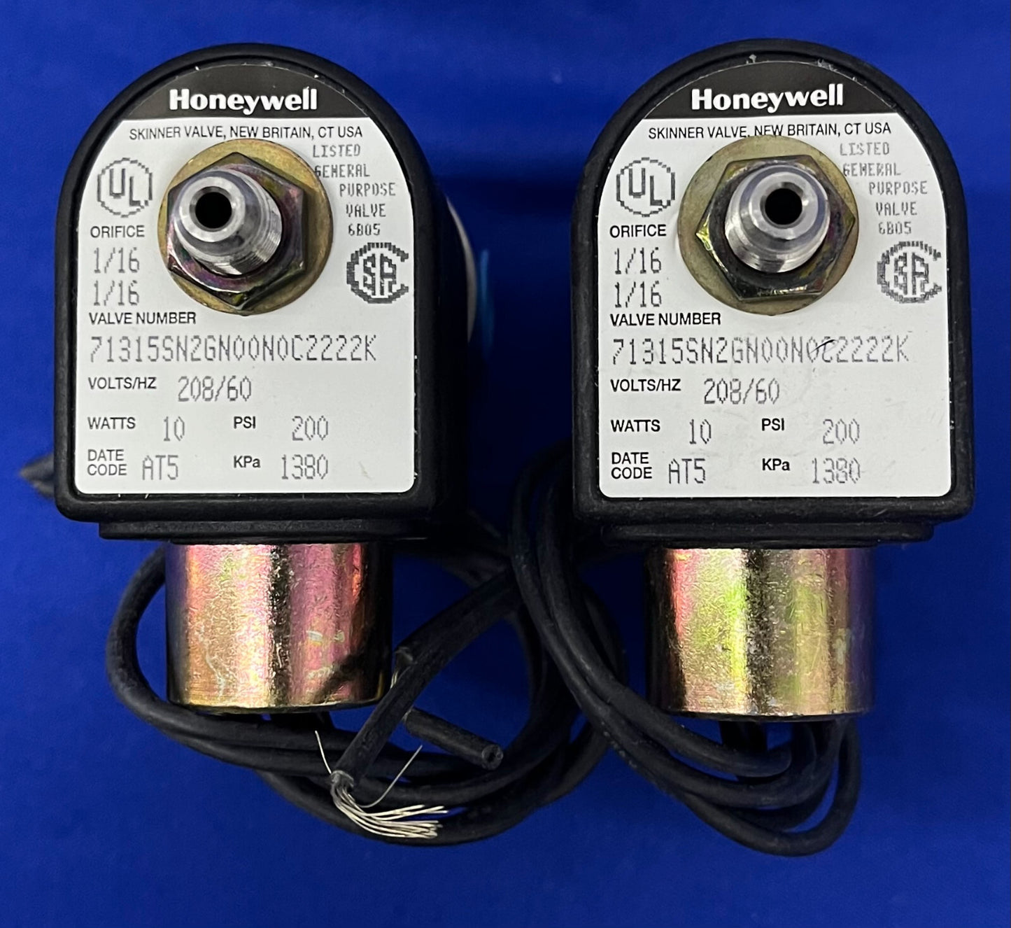 VANNE À USAGE GÉNÉRAL HONEYWELL SKINNER 71315SN2GN00N0C2222K - 1 LOT QTE 2 