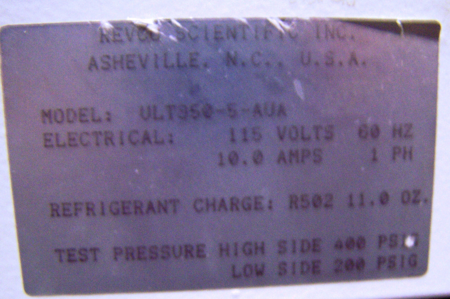 REVCO SCIENTIFIC ULT350-5-AUA SN TA-103093 Lage temperatuur vriezer bereikt -41