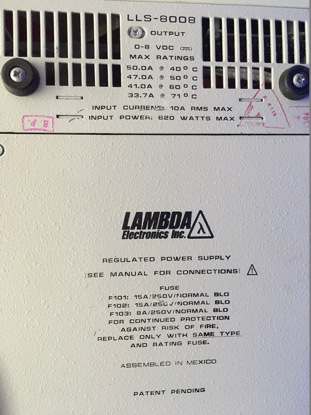 LAMBDA ELECTRONICS LLS8008 DIGITALE GESTUURDE VOEDING