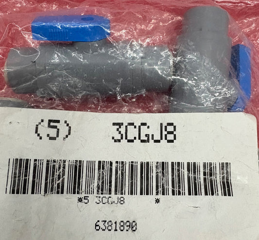 PVC INLINE 2-WAY BALL VALVE 6381890 3/8”x3/8” 3CGJ8 - 1 PACKAGE QTY 5