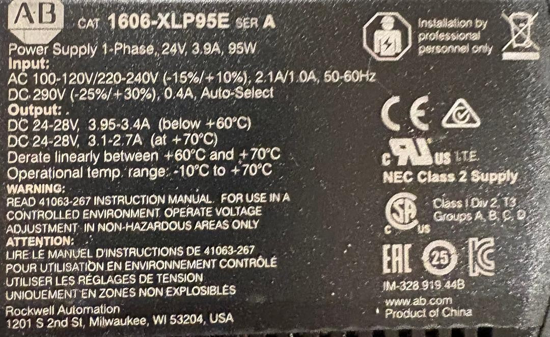 Allen-Bradley / Allen Bradley / AB 1606-XLP / 1606-XLP95E SER A POWER SUPPLY