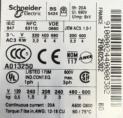 Lot of 2 SCHNEIDER LP1K0910BD TeSys K 3-POLE CONTACTOR 24VDC USED