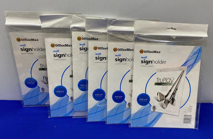 OFFICE MAX ® OM98378 8.5" X 11" WALL SIGN HOLDER NEW. 1 LOT OF QTY. 6
