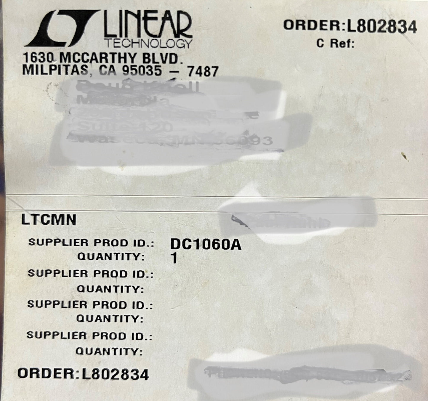 Circuito dimostrativo della scheda Linear Technology DC1060A LT3508EFE/LT3508EUF