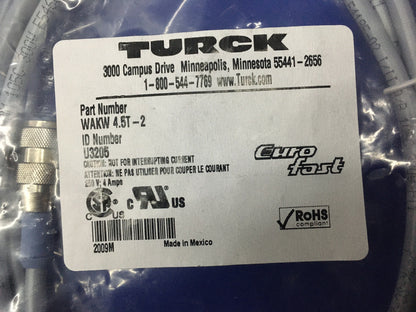 TURCK WAKW 4.5T-2 / WAKW45T2 KABELSATZ 2 METER LANG