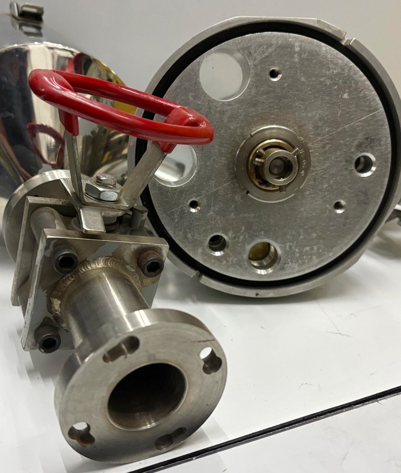 STAINLESS STEEL MIXING POT W/ GAST 1UPNRV11GR11 AIR GEAR MOTOR GR11 GEAR REDUCER