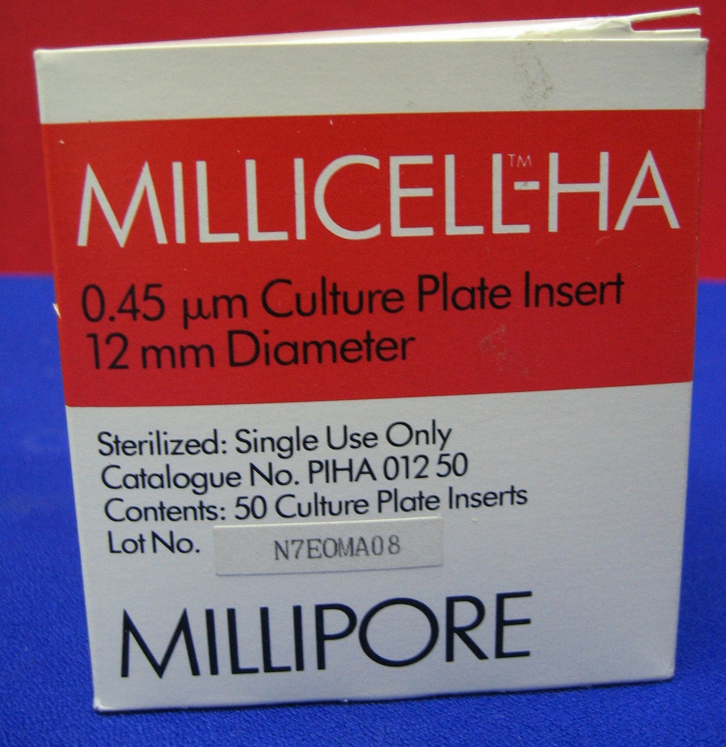 MILLIPORE PIHA 012 50 PIHA01250 LOT NR.N7EOMA08 0,45um CULTUURPLAAT INZETSTUKKEN
