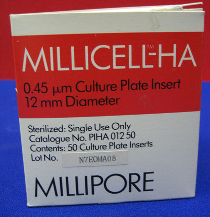 MILLIPORE PIHA 012 50 PIHA01250 LOT NR.N7EOMA08 0,45um CULTUURPLAAT INZETSTUKKEN