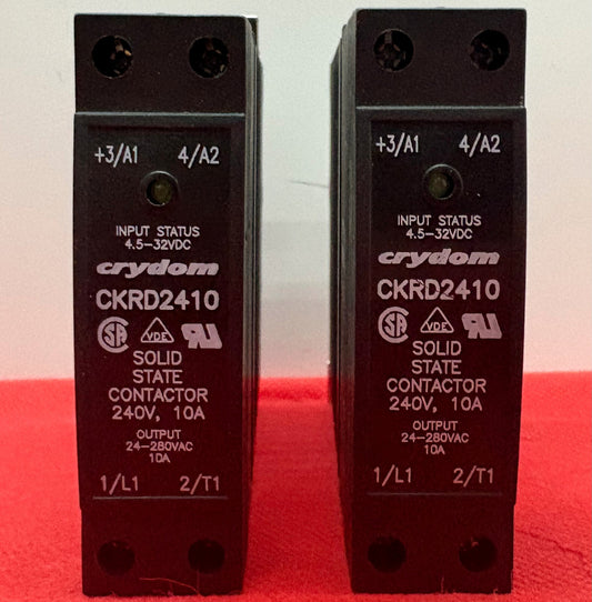 CRYDOM CKRD2410 SOLID STATE CONTACTOR 240V 10A - 1 LOT QTY 2