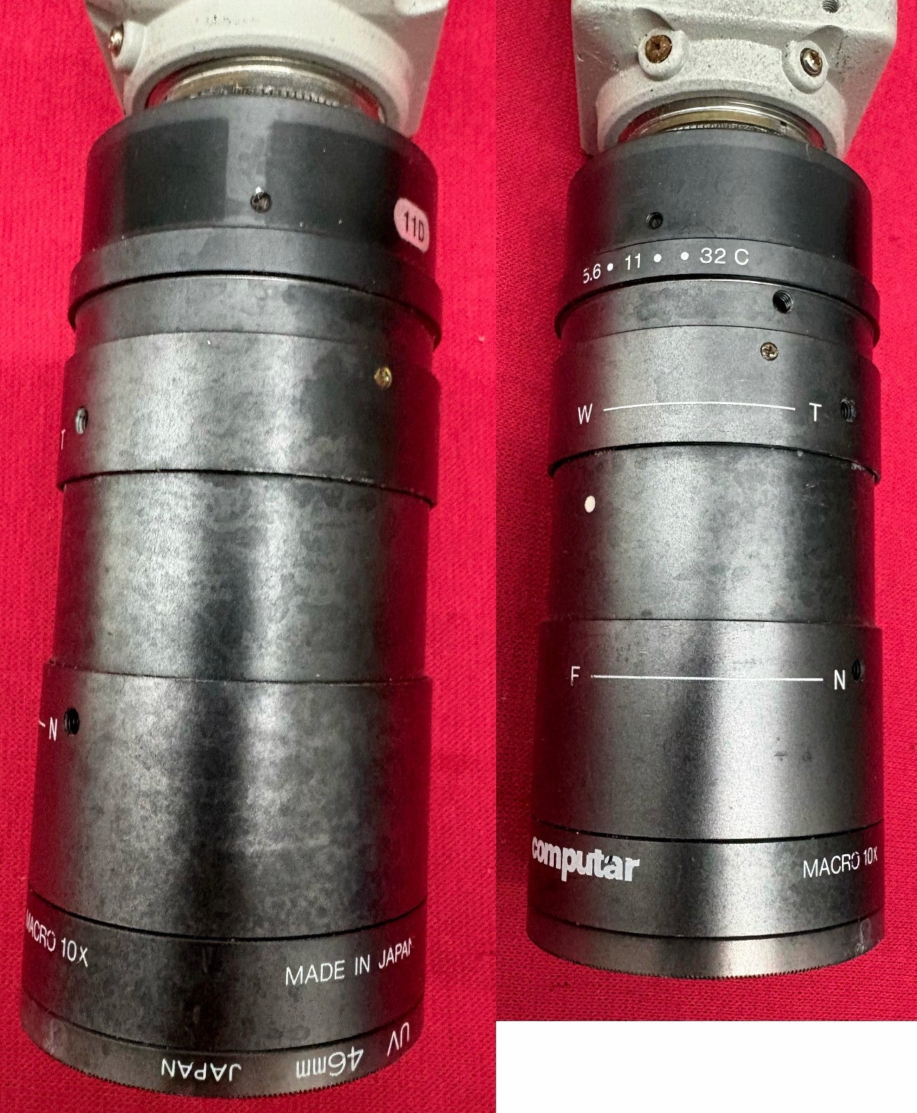 HITACHI KP-D20BU CCD COLOR ANALOG CAMERA w/ COMPUTAR MACRO 10x UV46mm -FOR PARTS