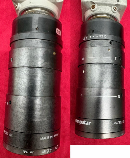 HITACHI KP-D20BU CCD COLOR ANALOG CAMERA w/ COMPUTAR MACRO 10x UV46mm -FOR PARTS