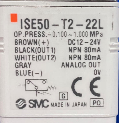 SMC ISE50-T2-22L DRUCKSCHALTER, 2ER-PACK