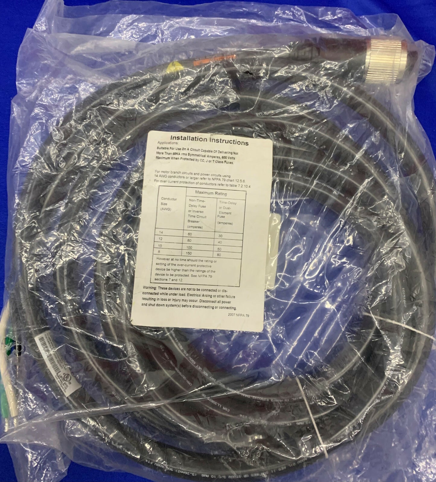 Lotto di 2 Turck GKDM 30-5M 3X10 AWG Cavo PVC nero ST00W 3 poli femmina dritto
