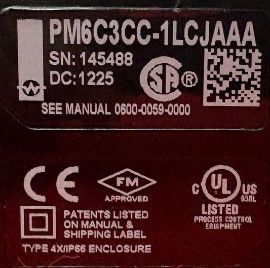 WATLOW PM6C3CC-1LCJAAA EZ-ZONE® CONTROLLER PM CONTROLS 24VAC/DC DC 1225