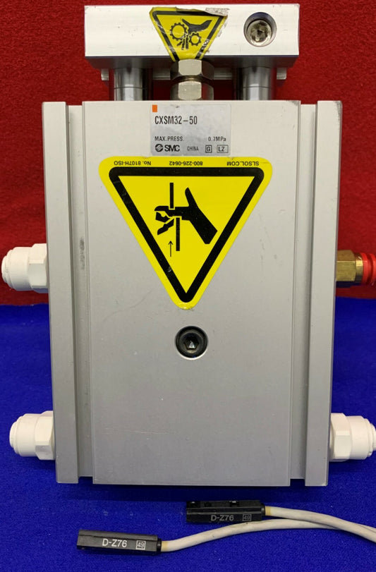 SMC CXSM32-50 Dual Rod Guided Cylinder with SMC D-Z76 Sensors
