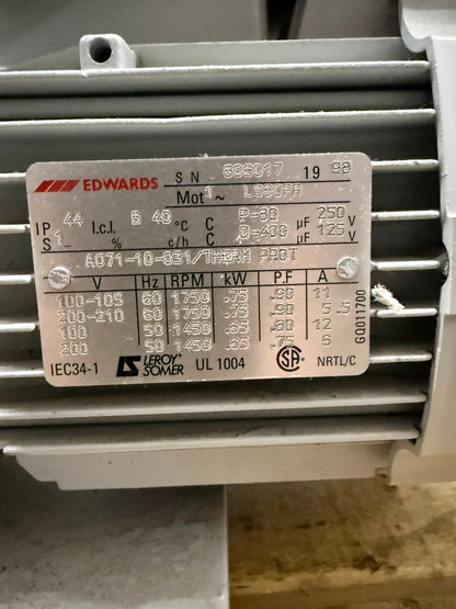 Edwards E1M18 VACUUM PUMP G1946-80006 A34324904 FOR PARTS / REPAIR