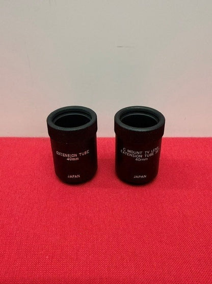 LOT OF 2 40mm C-Mount TV Lens Extension Tube Heavy-duty black anodized aluminum