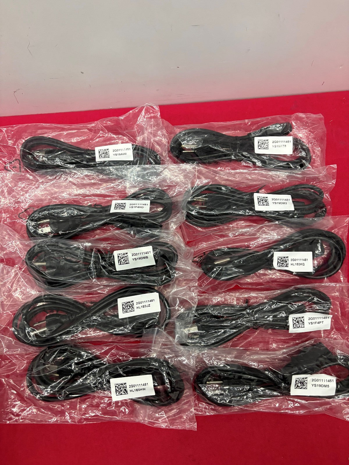 Lot of 10 2G01111451 3 PRONGED AC POWER ADAPTER CORD CABLE NEW NEMA 5-15P