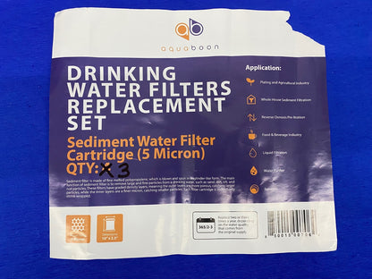 AQUABOON X001441P1F 5MIC 5-MICRO…ER FILTER CARTRIDGE -QTY OF 3 FILTER CARTRIDGES