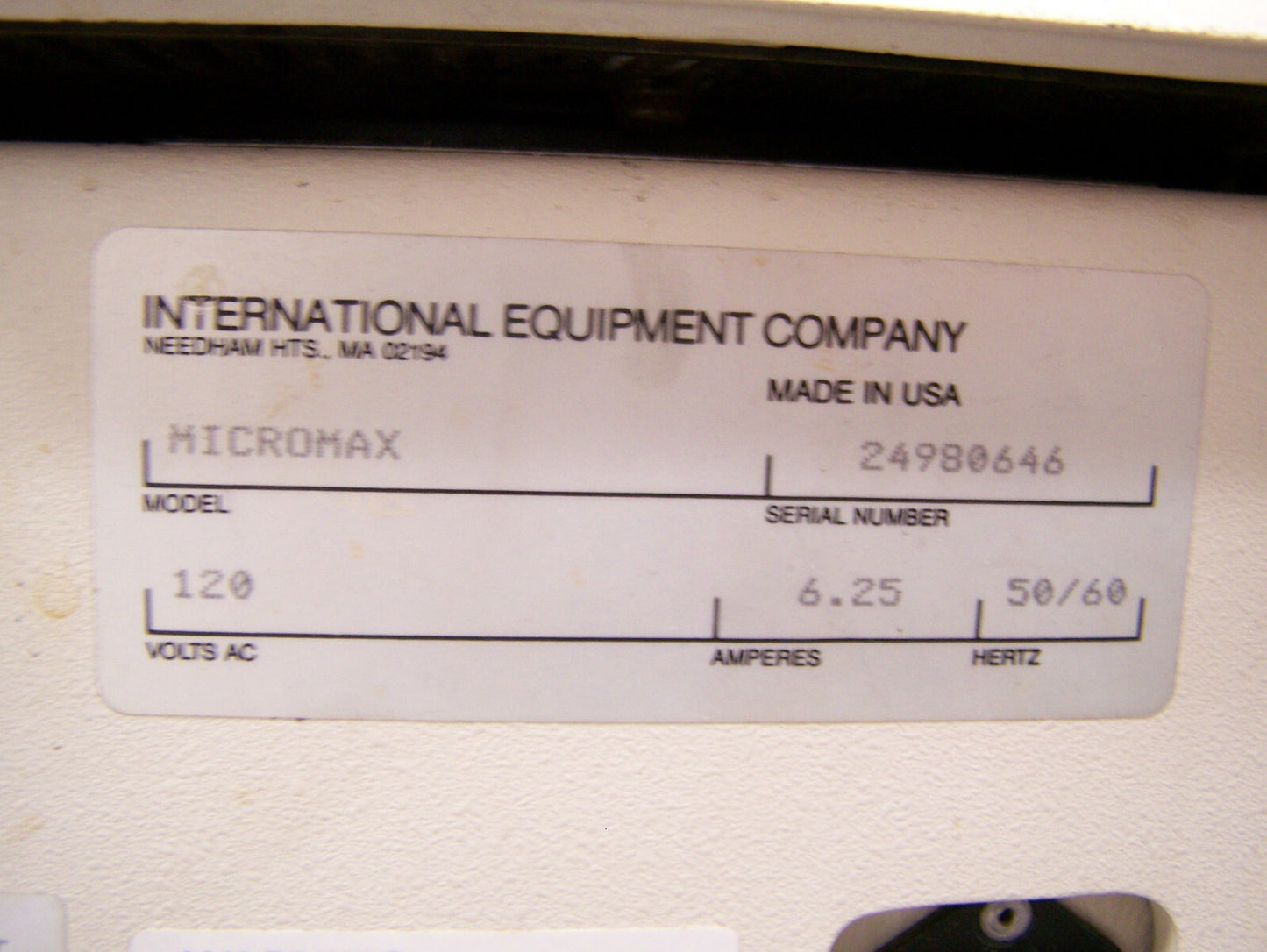 FÜR TEILE/REPARATUREN: IEC MICROMAX ZENTRIFUGE NICHT GETESTET