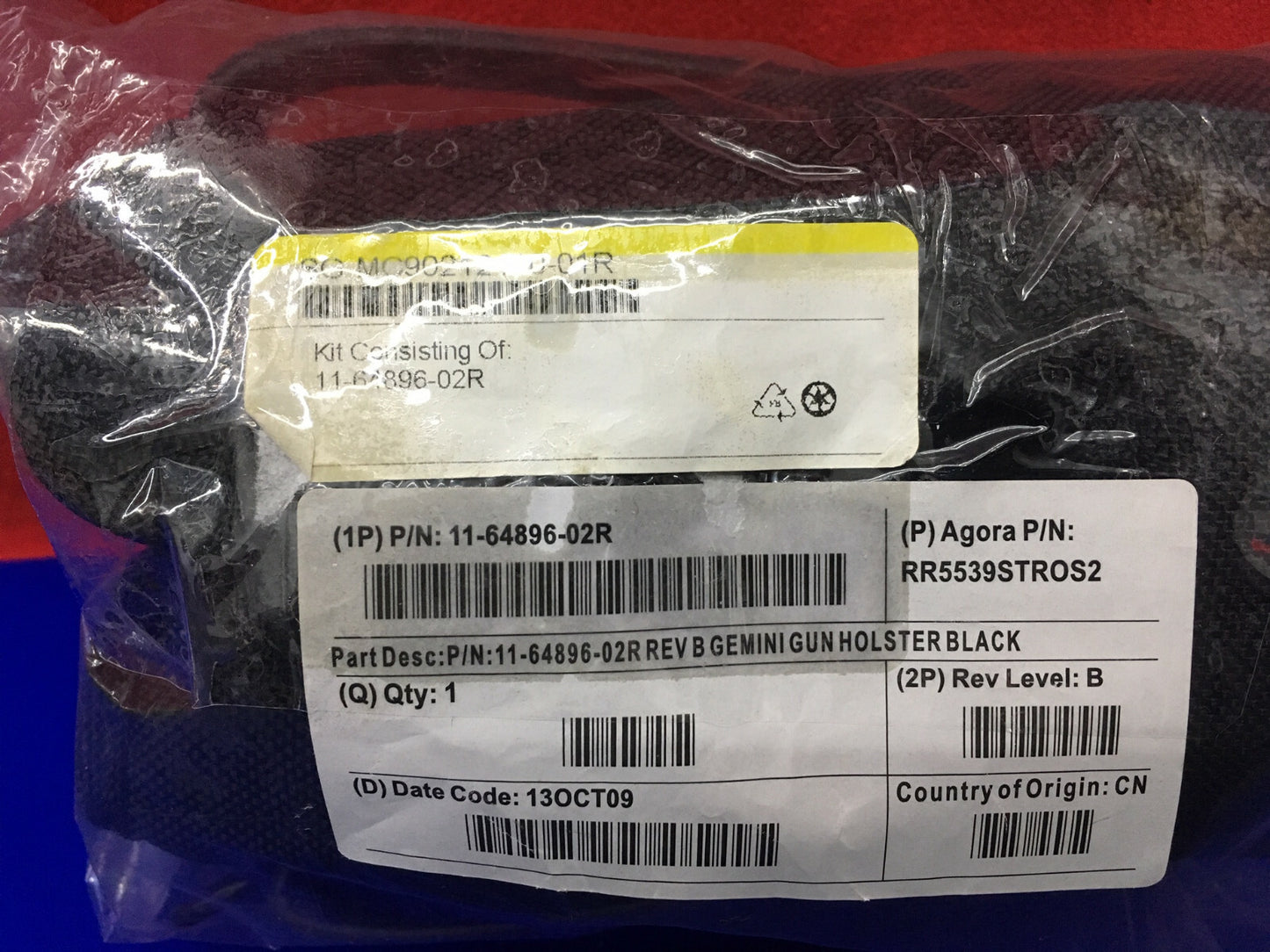 GEMINI ARGORA SG-MC90212110-01R 11-64896-02R REV B BARCODE PISTOOLHOLSTER