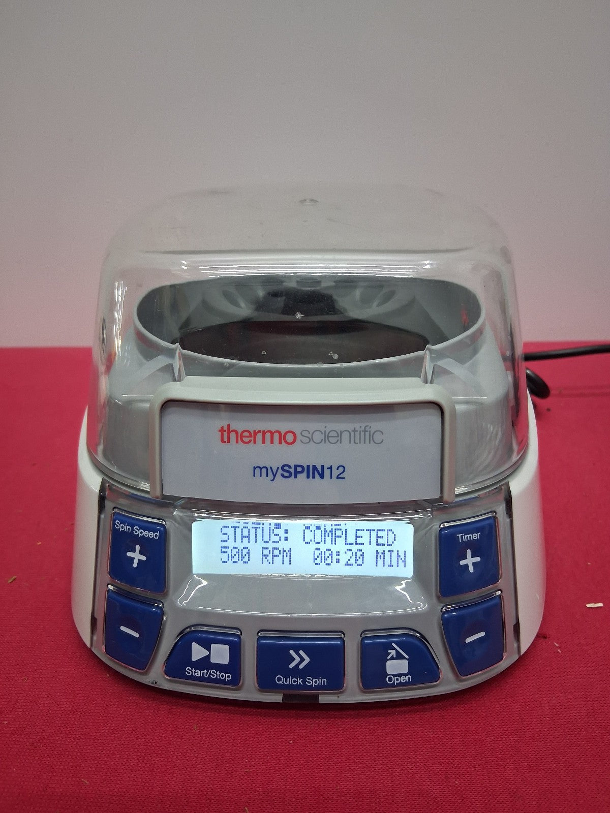 THERMO SCIENTIFIC MYSPIN12 MINI CENTRIFUGE MAX SPEED 12500 RPM MAX 30 MIN TIMER