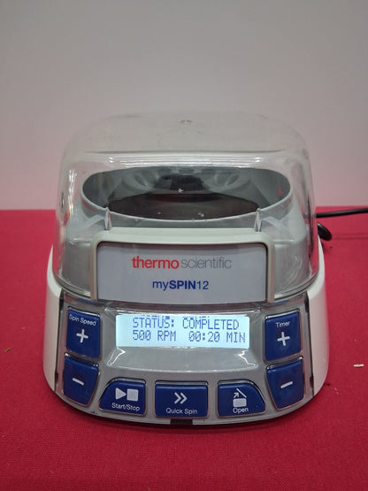 THERMO SCIENTIFIC MYSPIN12 MINI CENTRIFUGE MAX SPEED 12500 RPM MAX 30 MIN TIMER