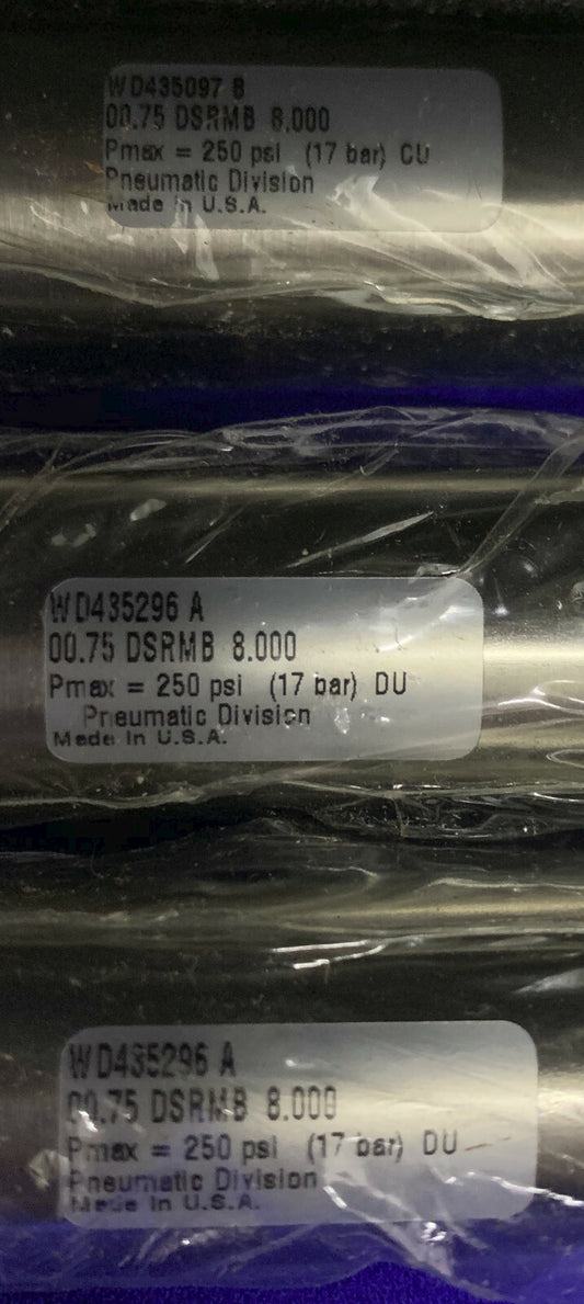 AANTAL 3 - PARKER WD435296 A 00.75 BORING DSRMB 8.000" RONDE BODY PNEUMATISCHE CILINDERS
