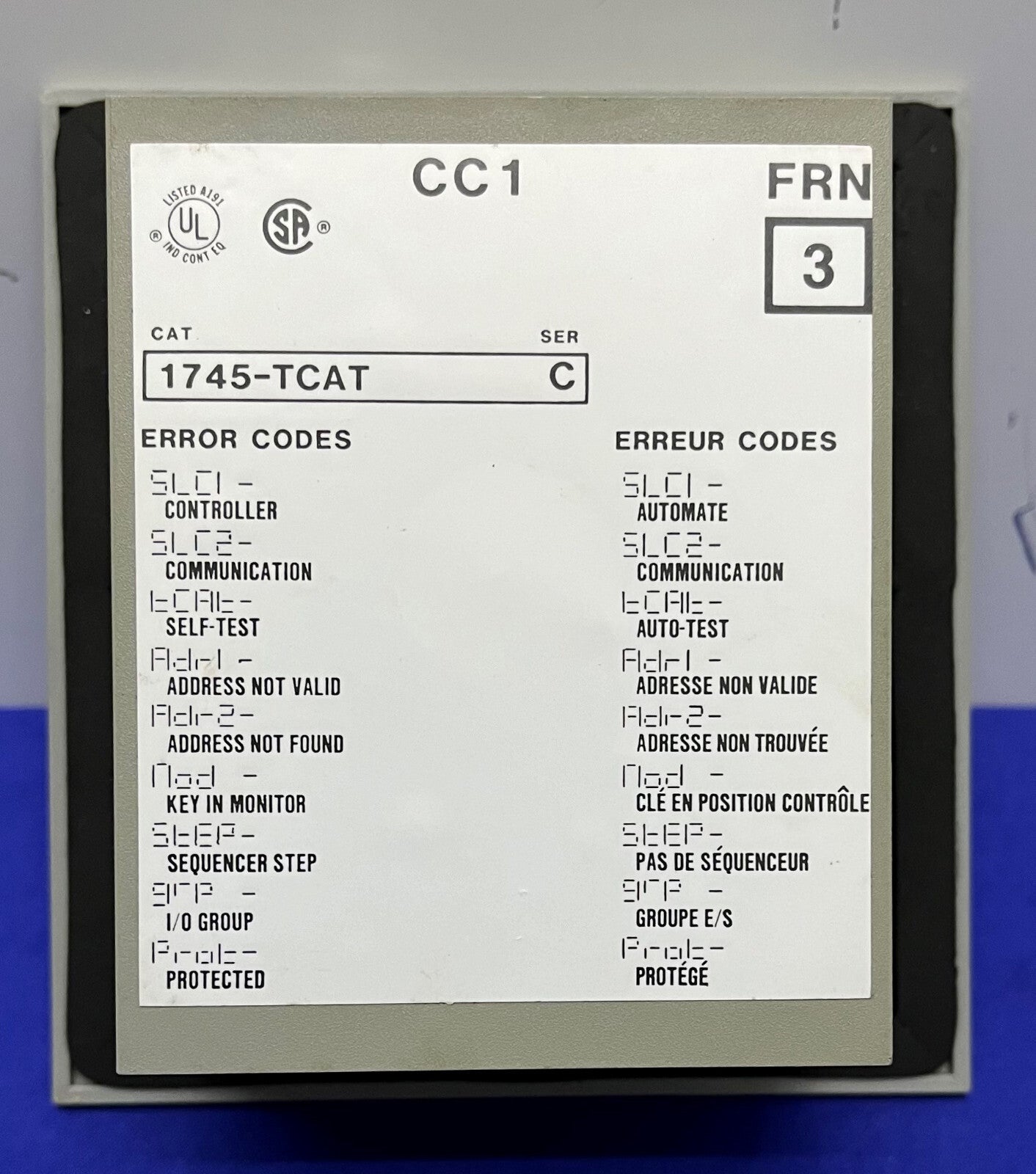 TERMINAL DE ACCESO AL CONTADOR TEMPORIZADOR SERIE C AB ALLEN BRADLEY 1745-TCAT - PIEZAS/REPARACIÓN 