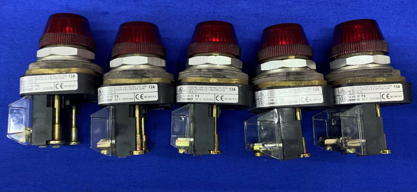 1 lotto QTY di 5 - Allen Bradley 800T-Q10 Ser T Spia luminosa rossa