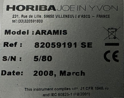 HORIBA JOBIN YVON LABRAM ARAMIS RAMAN MICROSCOPE SPECTROMETER 82059191SE - PARTS